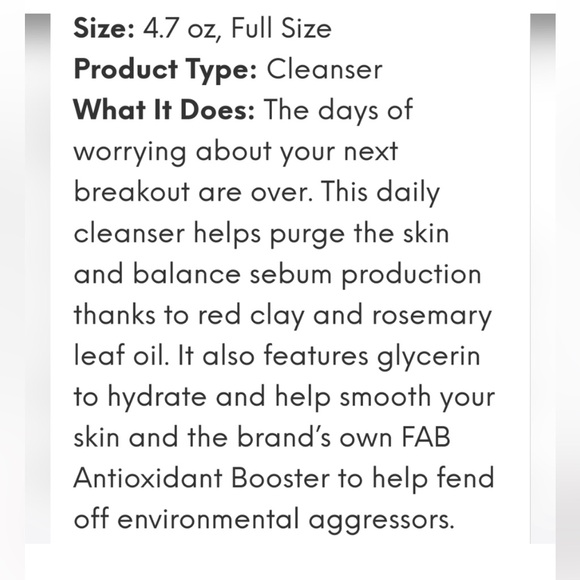 FIRST AID BEAUTY Deep Cleanser with Red Clay NEW 4.7oz - Picture 2 of 8